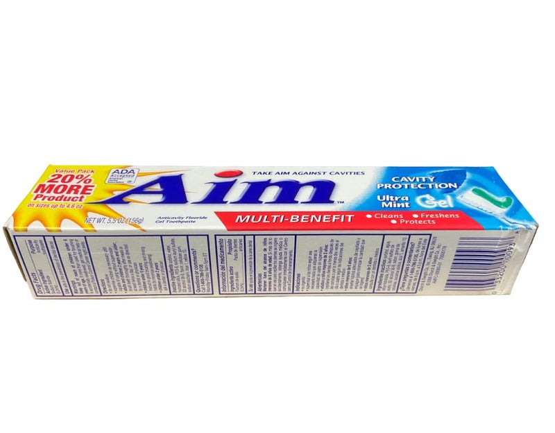 Aim Cavity Protection Anticavity Fluoride Toothpaste, Ultra Mint Gel, 6 Ounce - Pack of 6 - Image 4